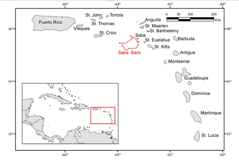 Location of the Saba Bank