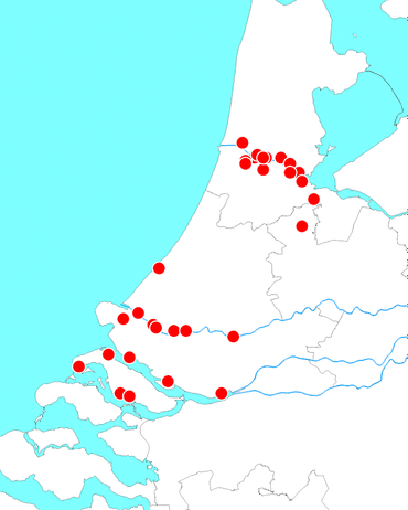 Dit jaar vindt de kruisnetmonitoring plaats op 15 locaties in Zuid-Holland en 18 locaties in Noord-Holland