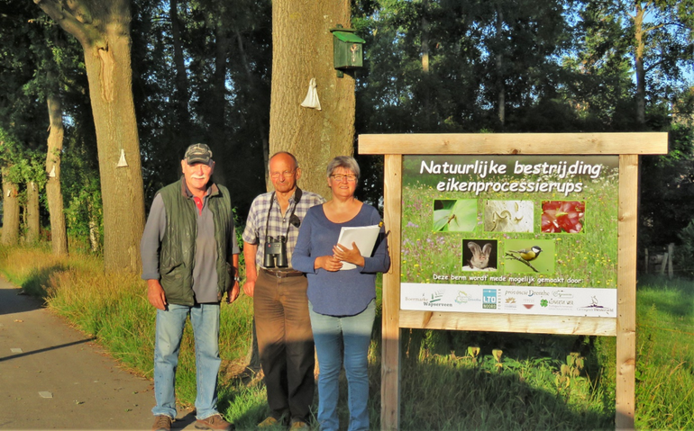Inventarisatie op 23 juli met Diane Schenkel (Boermarke) Piet Idserda (Boermarke) en Bert Noorman (Vogelwacht Uffelte)