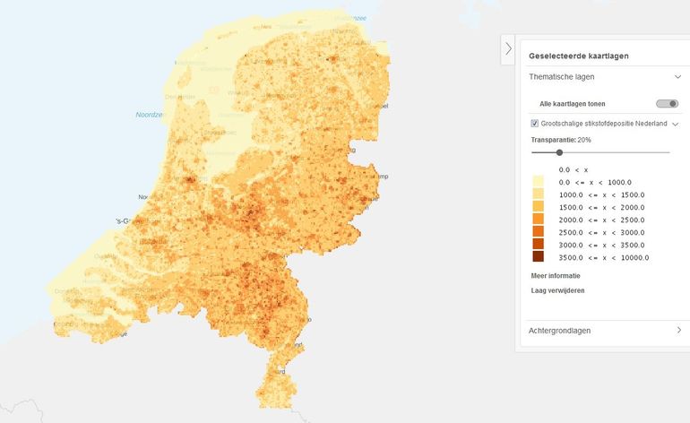 Grootschalige stikstofdepositie Nederland