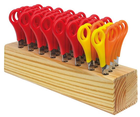 Scherenblock mit 32 Kinderscheren.