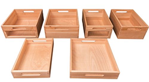 Materialkästen.