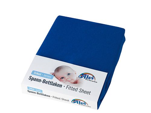 Spannbetttuch, Jersey royalblau