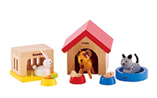 Huisdierenset voor poppenhoek