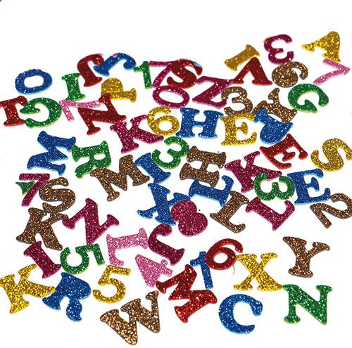 Moosgummi Glitter Buchstaben und Zahlen
