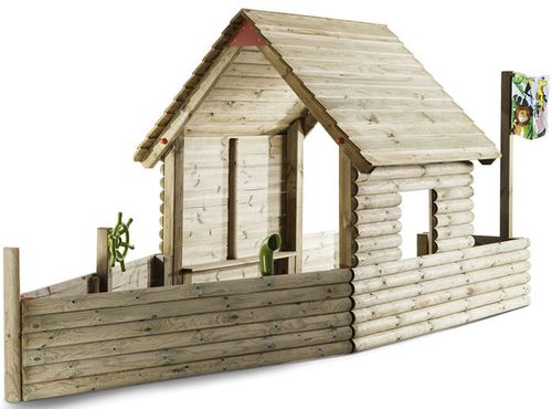 Speelschip, groot L/B/H=4x1,47x1,8 m. Materiaal en afwerking zoals speelschip klein (6808), alleen groter in afmetingen.