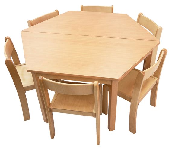 Tisch-Stuhl-Kombination Trapez