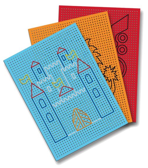 Stickkarton bunt, bedruckt,