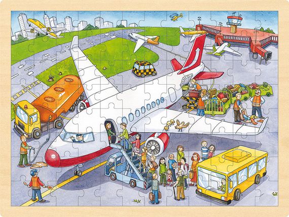 Einlegepuzzle Flughafen