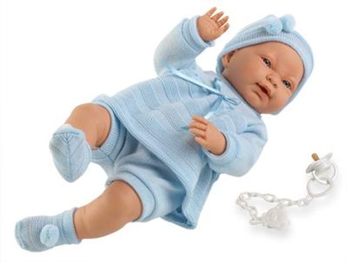 Babypop jongen blank. Lengte 45 cm. Prachtige, levensechte pop inclusief kleding en speen.