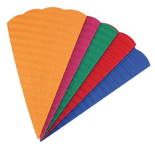 Geschwisterschultüten aus 3D-Wellpappe, 20 Stück in 5 Farben sortiert.