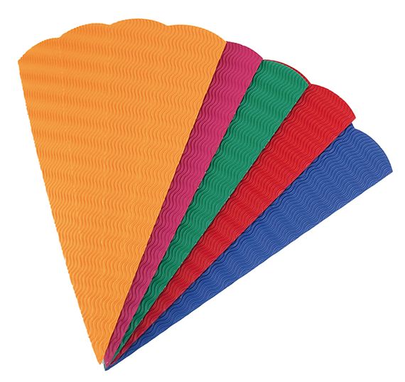 Geschwisterschultüten aus 3D-Wellpappe, 20 Stück in 5 Farben sortiert.