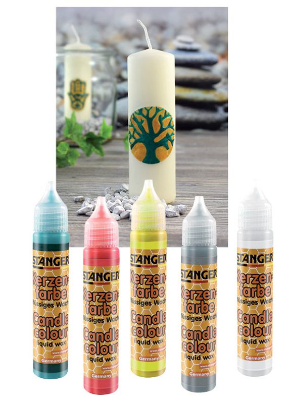 Kaarsenverf 5 kleuren assortie