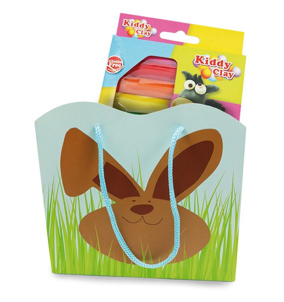 Paashaaszakjes (6) met een set boetseerklei.
