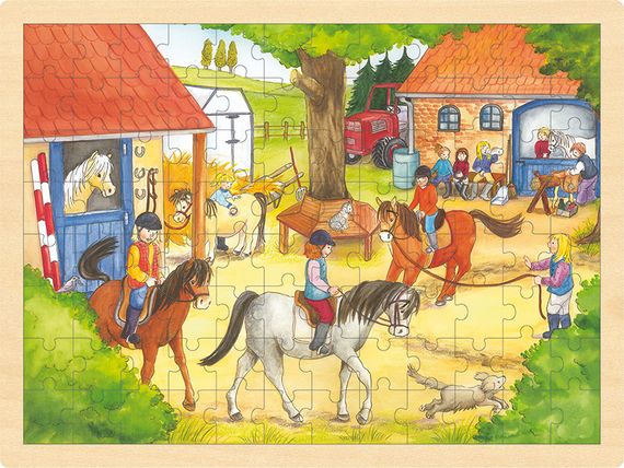 Einlegepuzzle Reiterhof