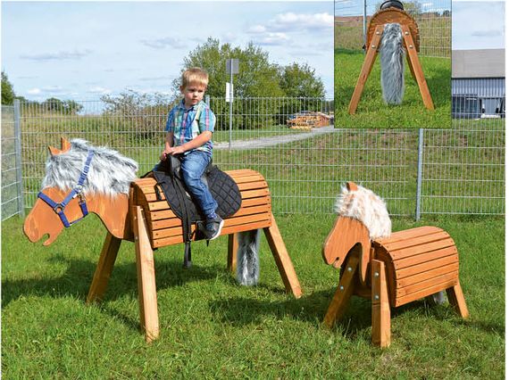 Holzpferd groß, 80 cm Sitzhöhe