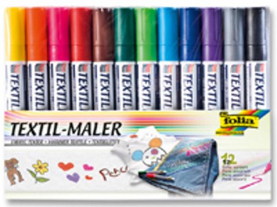 Textilstifte 12 Farben sortiert