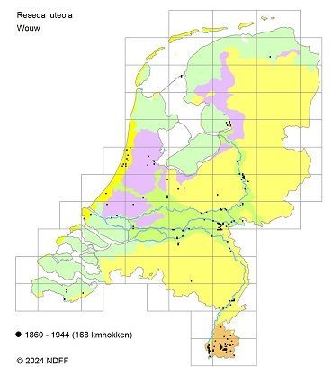 Verspreiding van Wouw tussen 1860 en 1944