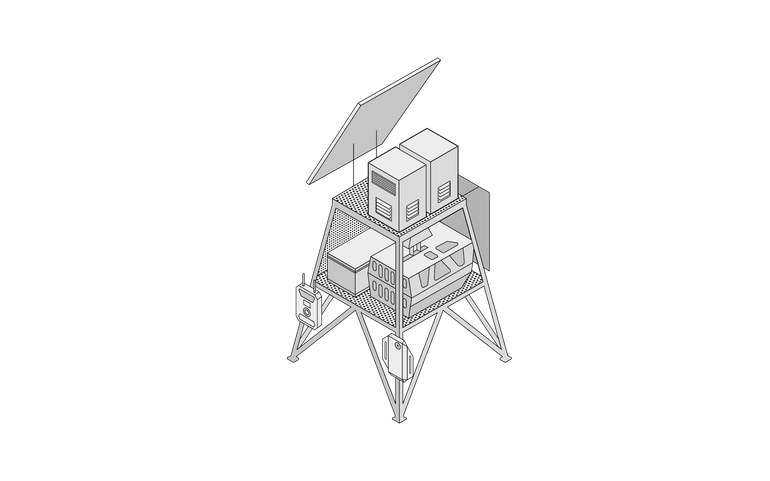 Conceptuele weergave van een ABM-veldstation