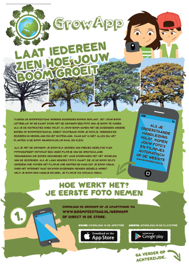 Screenshot van de GrowApp lesbrief die voor de Boomfeestdag gemaakt is