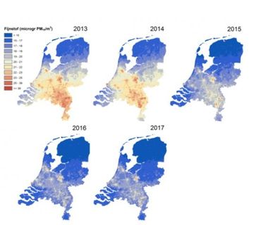 Fijnstofconcentratie in de periode 2013-2017