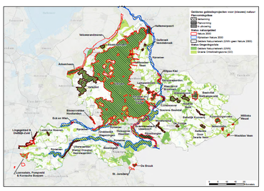 In deze gebieden gaat de provincie Gelderland aan de slag met natuurherstel en nieuwe natuur