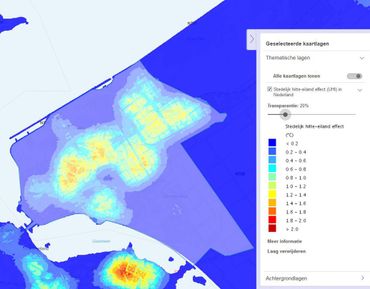 Almere op de kaart Stedelijk hitte-eiland effect 