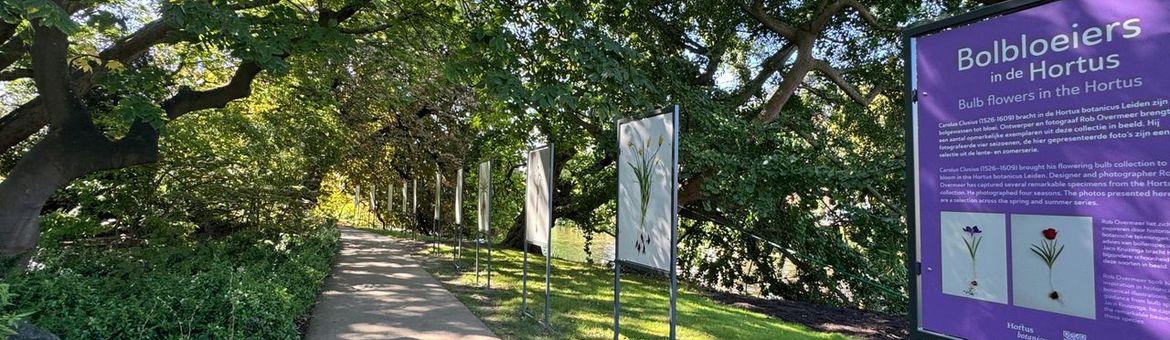 Tentoonstellingsborden in de Hortus