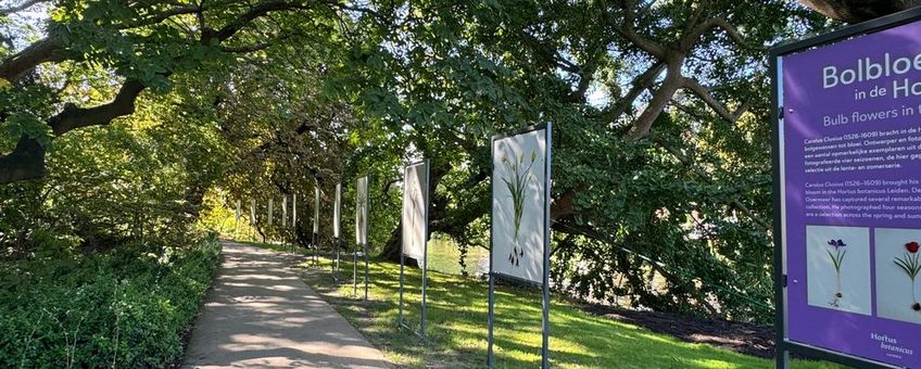 Tentoonstellingsborden in de Hortus