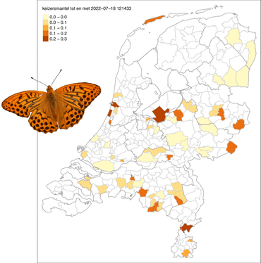 Keizersmantel werd ook waargenomen in de tuinen dit jaar