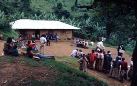 Resource mapping exercises like this one are carried out separately with men and women in the Oku communities. Mount Kilum, Cameroon