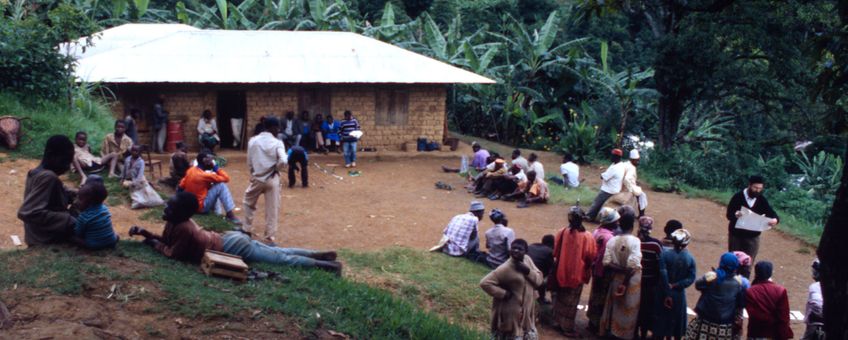 Resource mapping exercises like this one are carried out separately with men and women in the Oku communities. Mount Kilum, Cameroon