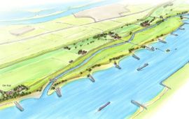 Rijkswaterstaat Globale schets van de nevengeul bij Heerewaarden