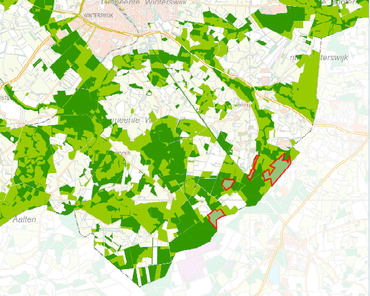 Ligging van de nieuwe natuur in het Natuurnetwerk