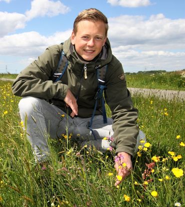 Stef van Walsum in het veld