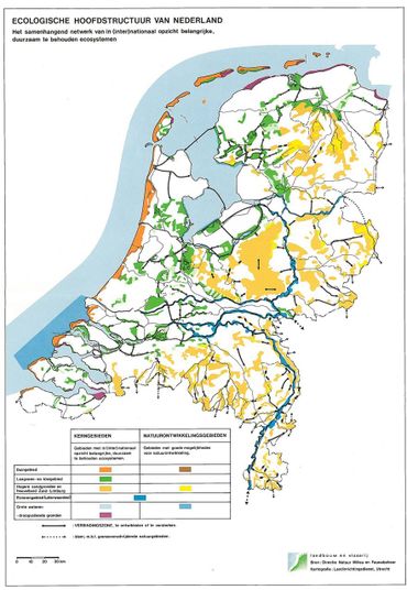 De oorspronkelijke ecologische hoofdstructuur inclusief verbindingen