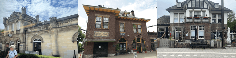 Deze drie pittoreske stationnetjes staan in de top tien van de Stationsbelevingsmonitor. Van links naar rechts: Valkenburg, Schin op Geul en Klimmen-Ransdaal