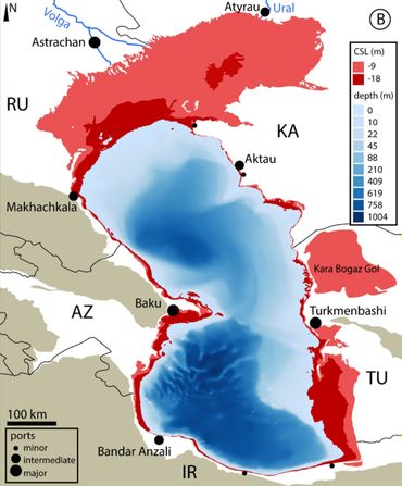 The drying Caspian Sea