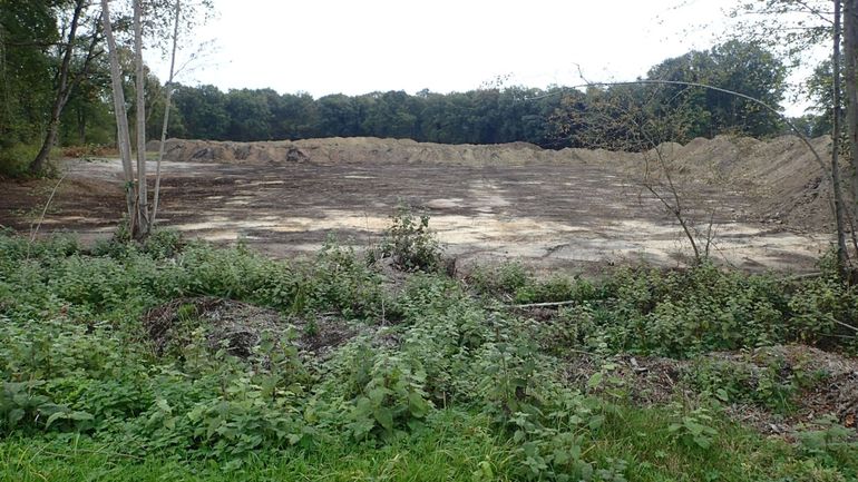 Overzicht van de Ronde Weiden tijdens het afgraven, gezien vanuit de oostzijde