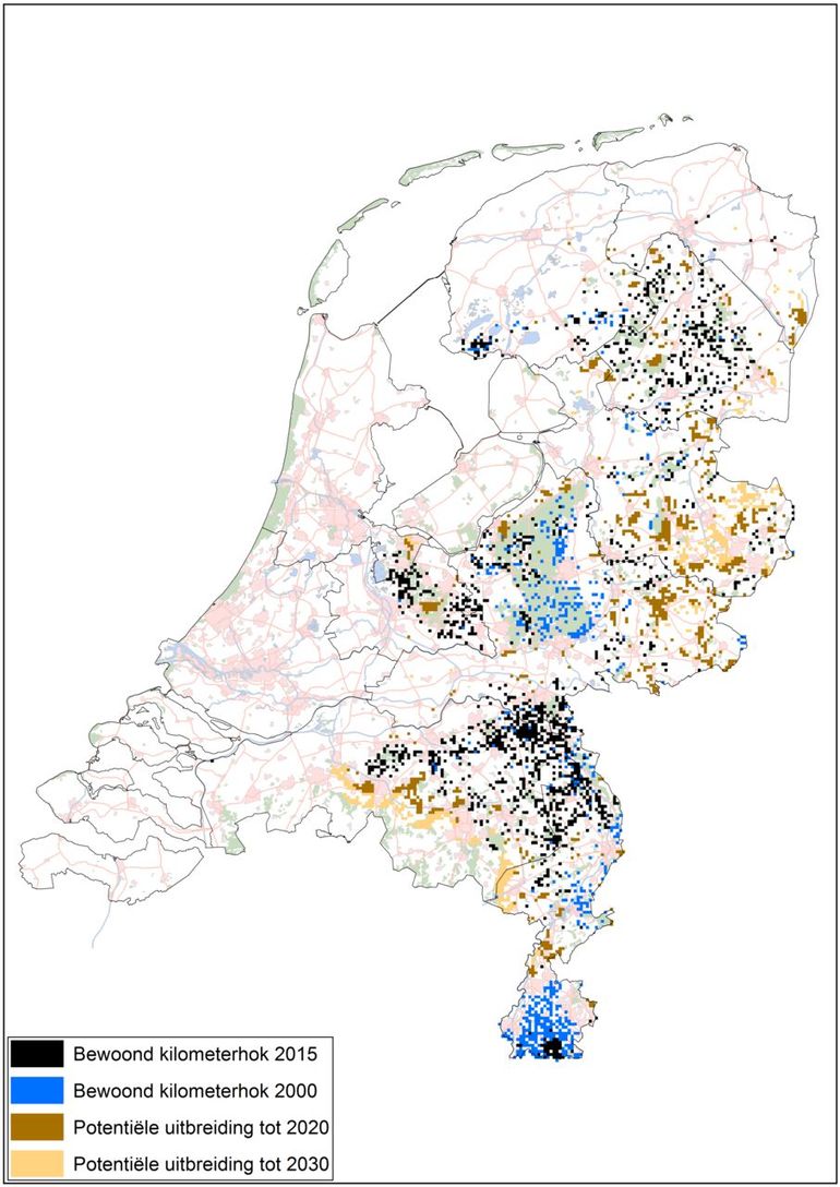 Verspreiding van de das in Nederland