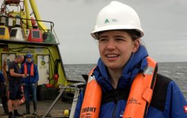 Margot Maathuis aan het werk voor Swimway-project (eenmalig exclusief WUR)