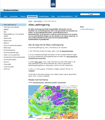 Een Atlaskaart ingesloten in een andere website