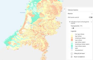 Nederland op Indicatieve kaart archeologische waarde