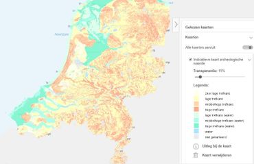 Nederland op Indicatieve kaart archeologische waarde