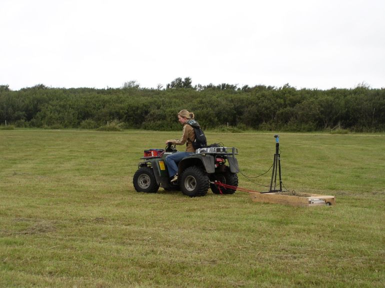 Met behulp van een quad is de bodemopbouw in kaart gebracht