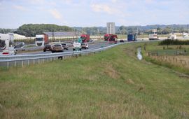 Aanblik op de Rijksweg A15, de beoogde locatie voor de langste boomgaard van Europa.