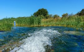 Voorgezuiverd rivierwater komt het duingebied in. Dit water zal langzaam zijn weg vinden door het gebied en vervolgens gezuiverd worden.