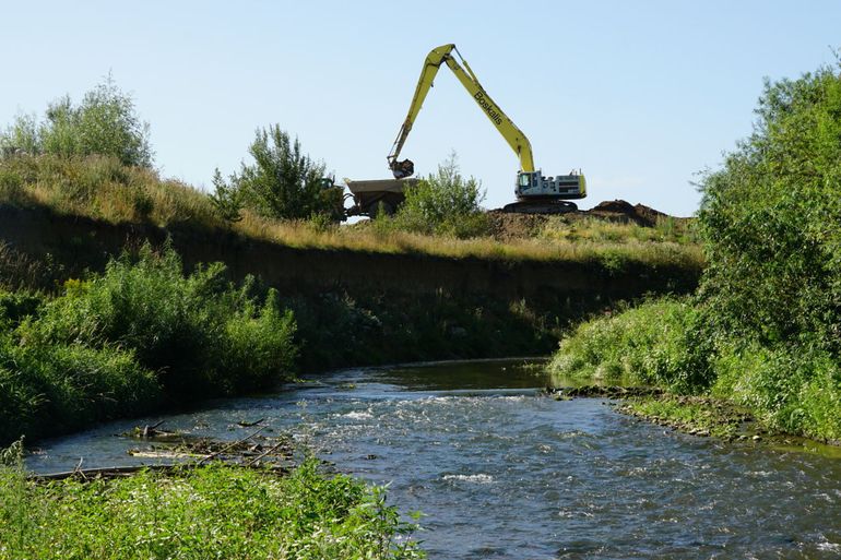 Grindwinning langs de Grensmaas bij Voulwammes, zomer 2015