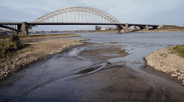 Drooggevallen geul van de Waal in Stadswaard Nijmegen