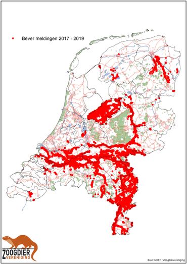 Figuur 1. Bevermeldingen in de periode 2017-2019